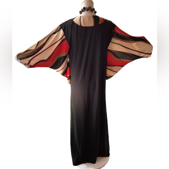 Vintage Batwing Caftan Maxi Dress. B32 - Picture 3 of 13